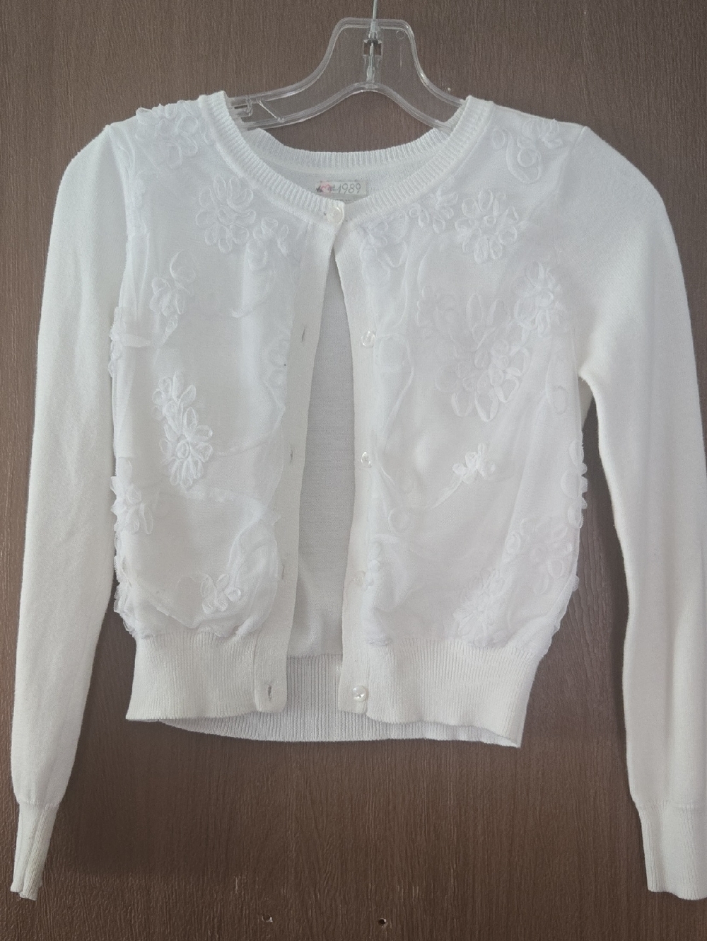 The Children's Place White Floral Sweater